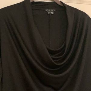 Theory long sleeve silk cowl neck top